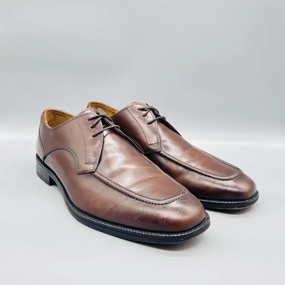 Cole Haan Shoes Mens 11 Brown Leather Derby Oxford Dress Square Toe Classic